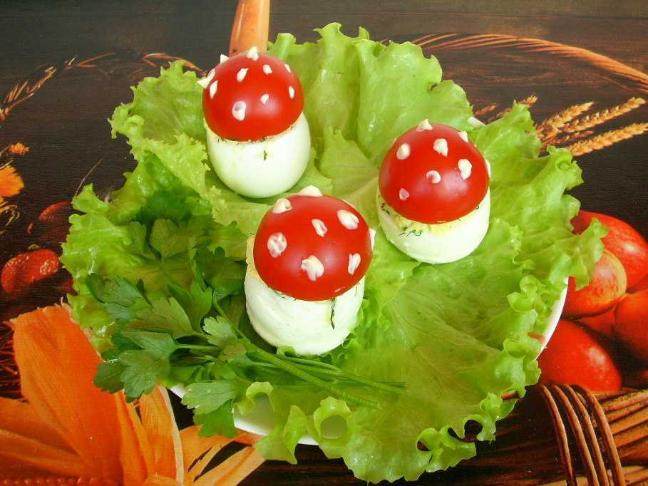Яйца фаршированные грибами шампиньонами: пошаговый рецепт