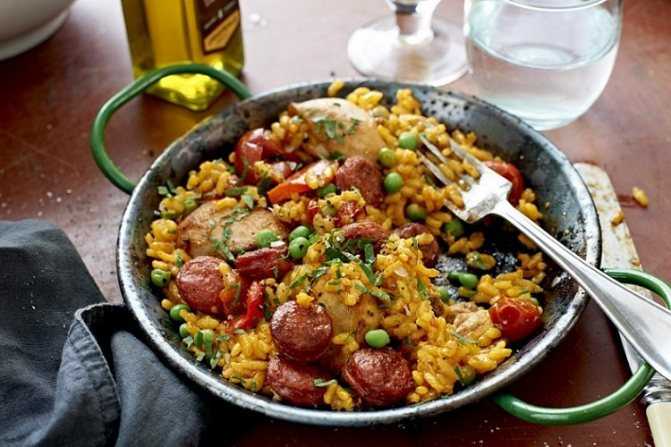 Паэлья с курицей и овощами