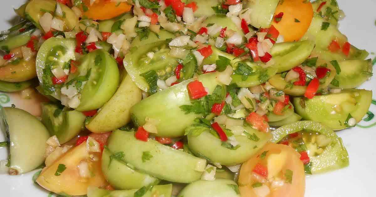 Салат из зеленых помидоров на зиму – 14 очень вкусных рецептов с фото