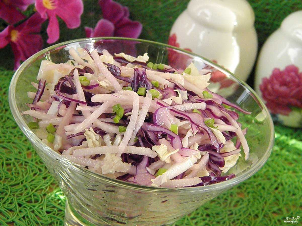 Салат из зеленой редьки — пошаговый рецепт с фото