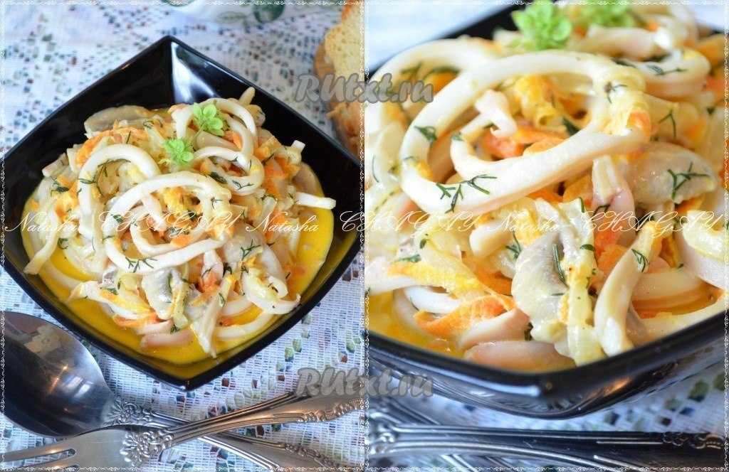 Кальмары в сметане с чесноком — пошаговый рецепт с фото