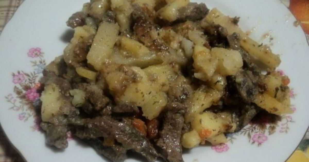 Рецепт тушеной печени с картошкой
