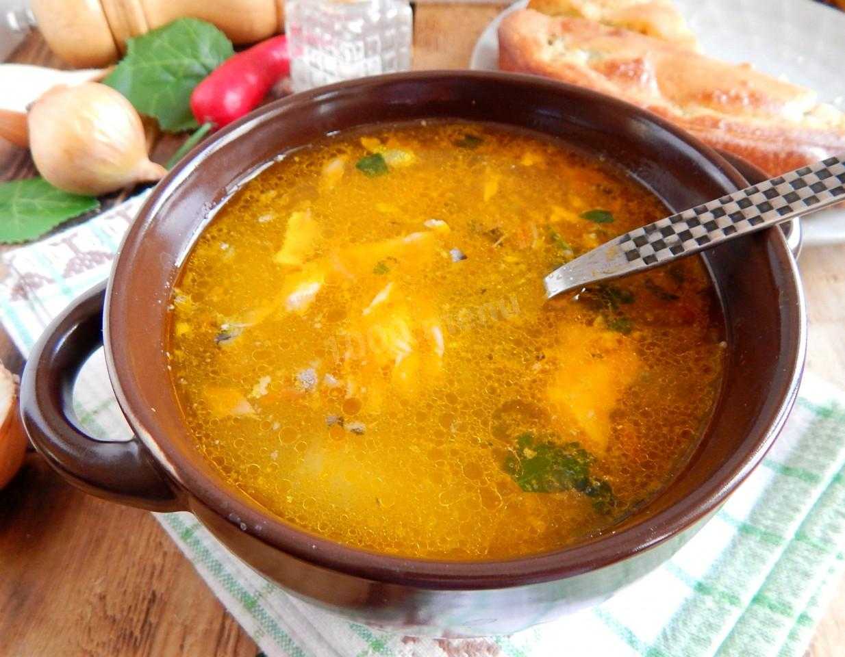 Рыбный суп из консервов сайры — рецепт с рисом